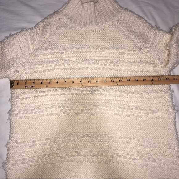 M Magaschoni Womens Size Small Sweater Knobby High Neck Long Sleeve Cream Cozy - Picture 5 of 7
